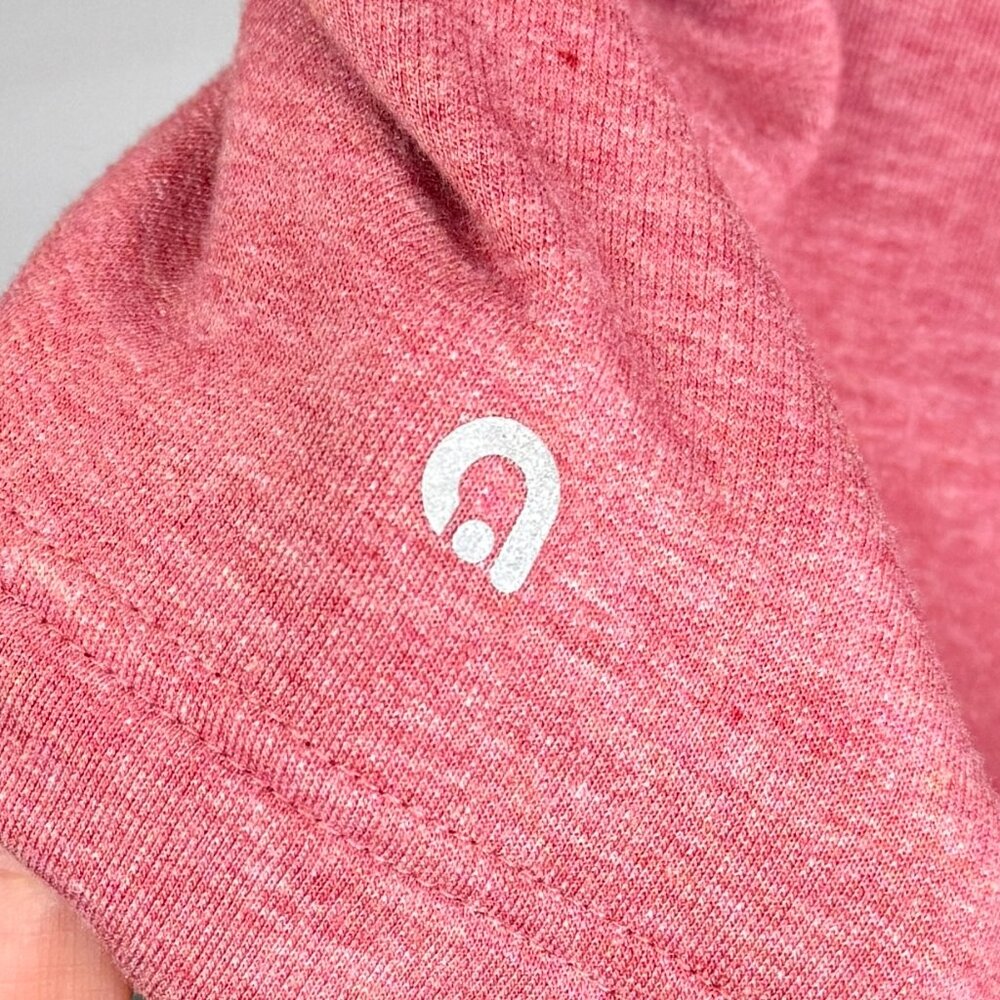Hyba Reitmans Pink Mock Neck Sweatshirt Dress L Heathered Tunic Snap Cuff Fleece - Picture 6 of 9